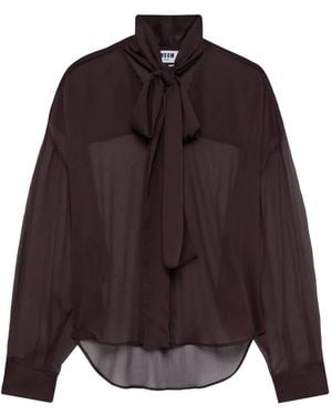 MSGM Doorzichtige Blouse - Paars