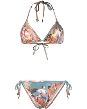 Balmain Bikini Mit Grafischem Print - Weiß