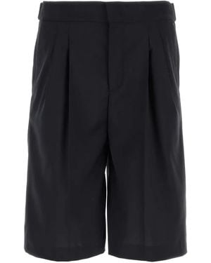 PT Torino Pleated Bermuda Shorts - Blue