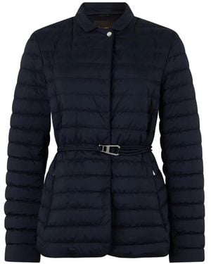 Moorer Quilted Belted Puffer Jacket - Blue