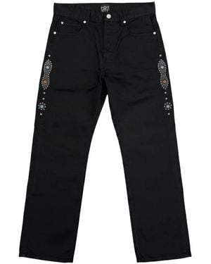 HTC Studded Moustache Jeans - Black