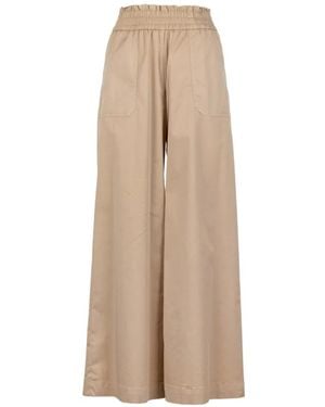 Via Masini 80 Elastic-Waistband Pants - Natural