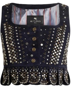 Etro Studded Leather Vest - Black