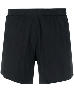 Y-3 Logo-Print Elasticated-Waist Shorts - Black