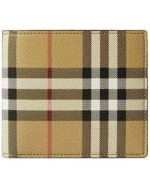Burberry Check Bi-Fold Wallet - Natural