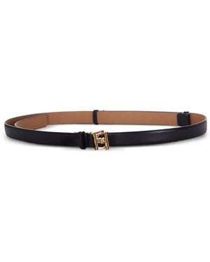 Elisabetta Franchi Leather Belt With Buckle - White