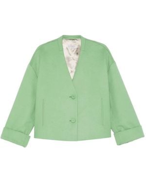 Alberto Biani Buttoned Cropped Jacket - Green