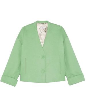 Alberto Biani Buttoned Cropped Jacket - Green