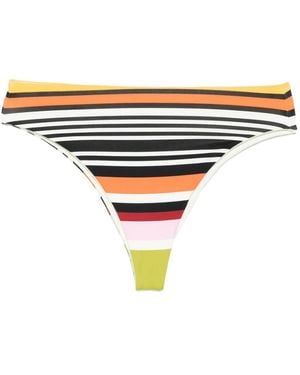 Cala De La Cruz Gestreiftes Bikinihöschen - Weiß