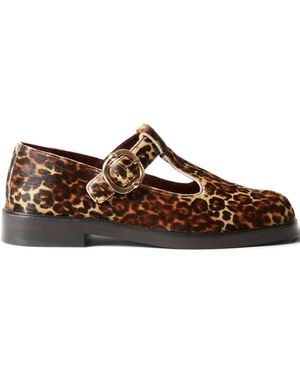 Claudie Pierlot Schnallenschuhe Mit Leoparden-Print - Braun
