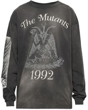 SAINT Mxxxxxx Graphic-print long-sleeves T-shirt - Gris