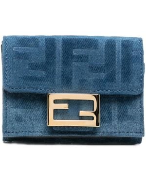 Fendi Ff Logo-Plaque Wallet - Blue