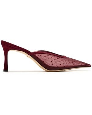 Sam Edelman Margeaux Polka-Dot Mesh Mules - Pink