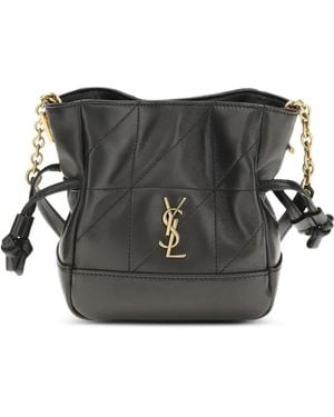 Saint Laurent Mini Jamie Quilted Logo Shoulder Bag - Black