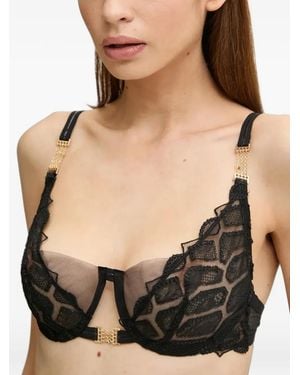 Chantelle Lace Appliqué Bra - Black