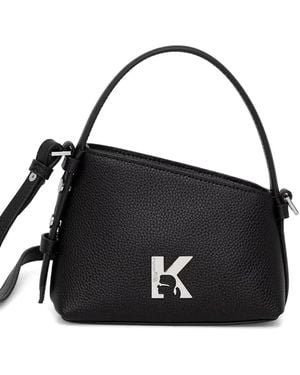 KARL LAGERFELD Logo-Plaque Asymmetric Cross Body Bag - Black