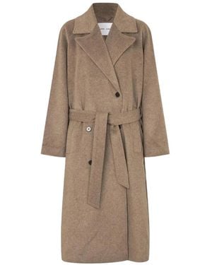 Samsøe & Samsøe Sahannen Double-Breasted Coat - Natural