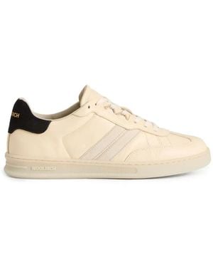 Woolrich Doubleu Suede-Details Trainers - Natural