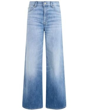 7 For All Mankind Jeans Mit Weitem Bein - Blau