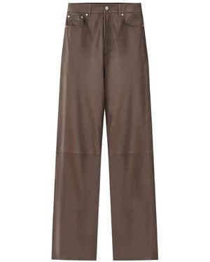 Nanushka Pantalon Taille Haute À Cinq Poches - Brown