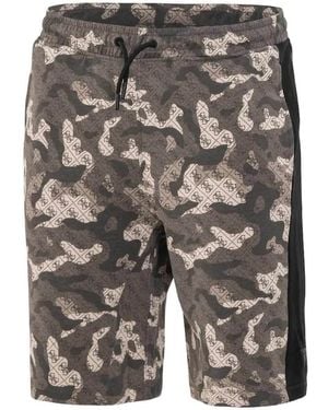 Guess Camouflage-Print Track Shorts - Grey