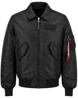 Alpha Industries Cwu-36/P Tt Jack Met Logo-Patch En Rits - Zwart