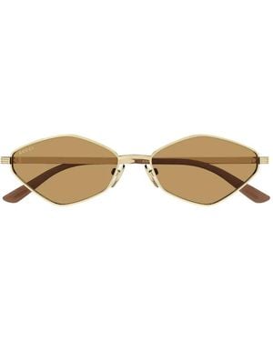 Gucci Gg2222S Geometric-Frame Sunglasses - Natural