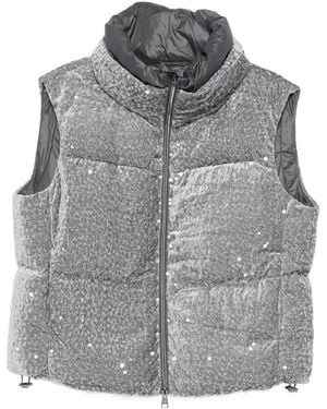 Luisa Cerano スパンコール パデッドベスト - グレー