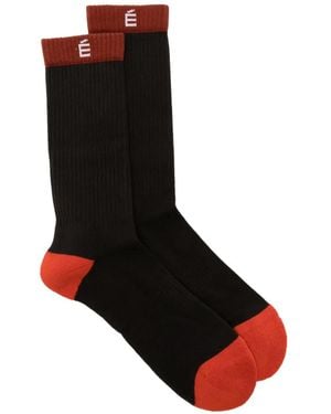 Etudes Studio Chaussettes En Maille Nervurée - Black