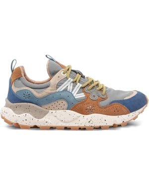 Flower Mountain Yamano 3 Leather Suede Trainers - Blue