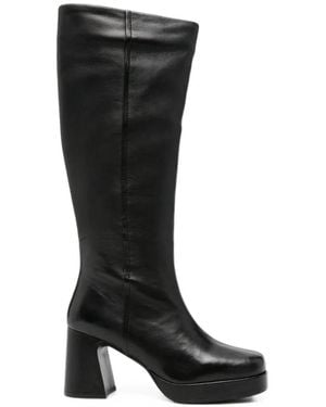 Bruno Premi Platform Leather Boots - Black