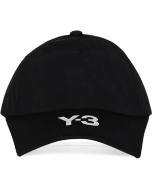 Y-3 Logo-Print Ripstop Cap - Black