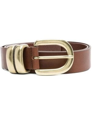 By Malene Birger Buckle Leather Belt - Marrone
