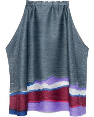 Pleats Please Issey Miyake Grainy Colors プリーツスカート - ブルー