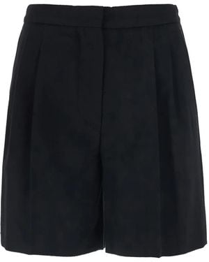 Max Mara Shorts Sartoriali Ragazza Con Pieghe - Nero