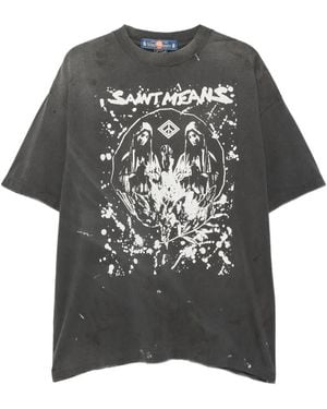 SAINT Mxxxxxx T-Shirt Im Distressed-Look - Grau
