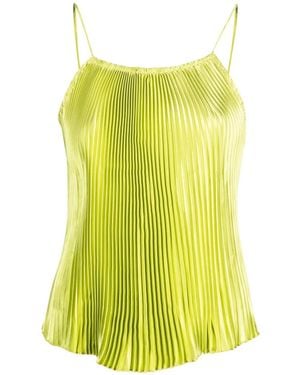 L'idée Blouse Plissée À Design Sans Manches - Jaune
