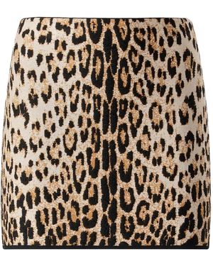 Roberto Cavalli Jaguar-Print Skirt - Black