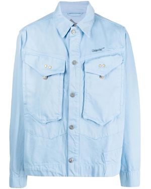 Objects IV Life Logo-Print Denim Jacket - Blue