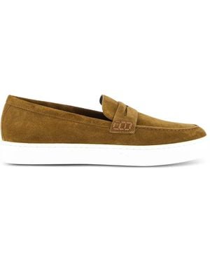 Manolo Blahnik Penny-Suede Loafers - Brown