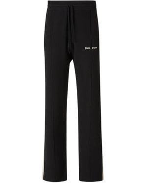 Palm Angels Logo Embroidered Drawstring Trousers - Black