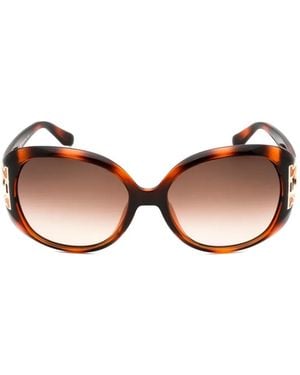 Ferragamo Gancini Oval-Frame Sunglasses - Pink