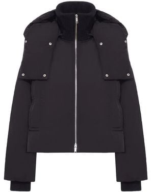 Sportmax Puffer Hooded Zip-Ip Jacket - Black
