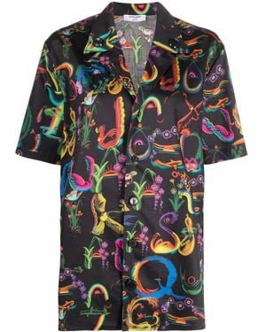 Opening Ceremony Alphabet-Print Short-Sleeved Shirt - Black