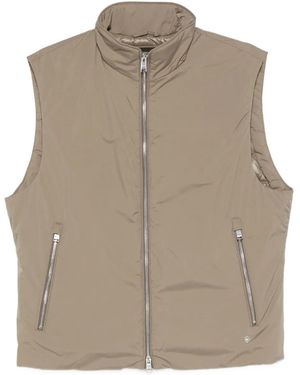 BOSS Zip-Up Sleeveless Gilet - Brown