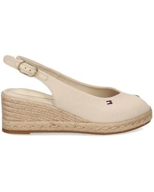 Tommy Hilfiger Peep-Toe Wedge Sandals - Natural