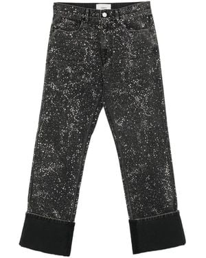 Coperni Vaqueros Boyfriend Con Detalle De Cristales - Gris