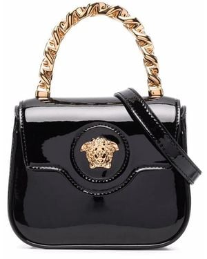 Versace Calf Leather Mini Medusa Handbag For , Ss24 - Black