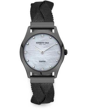 Kenneth Cole Orologio Con Cinturino Intrecciato 34Mm - Grigio