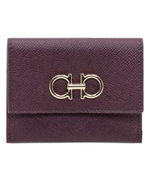 Ferragamo Logo-Plaque Wallet - Purple